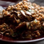 Farro mushroom risotto